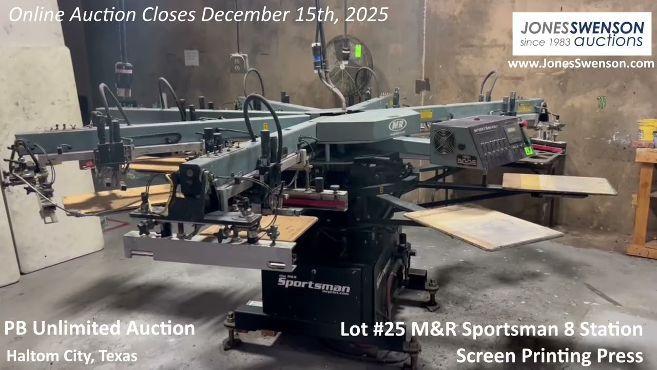 Lot #25 M&R Sportsman 8-Station Screen Printing Press