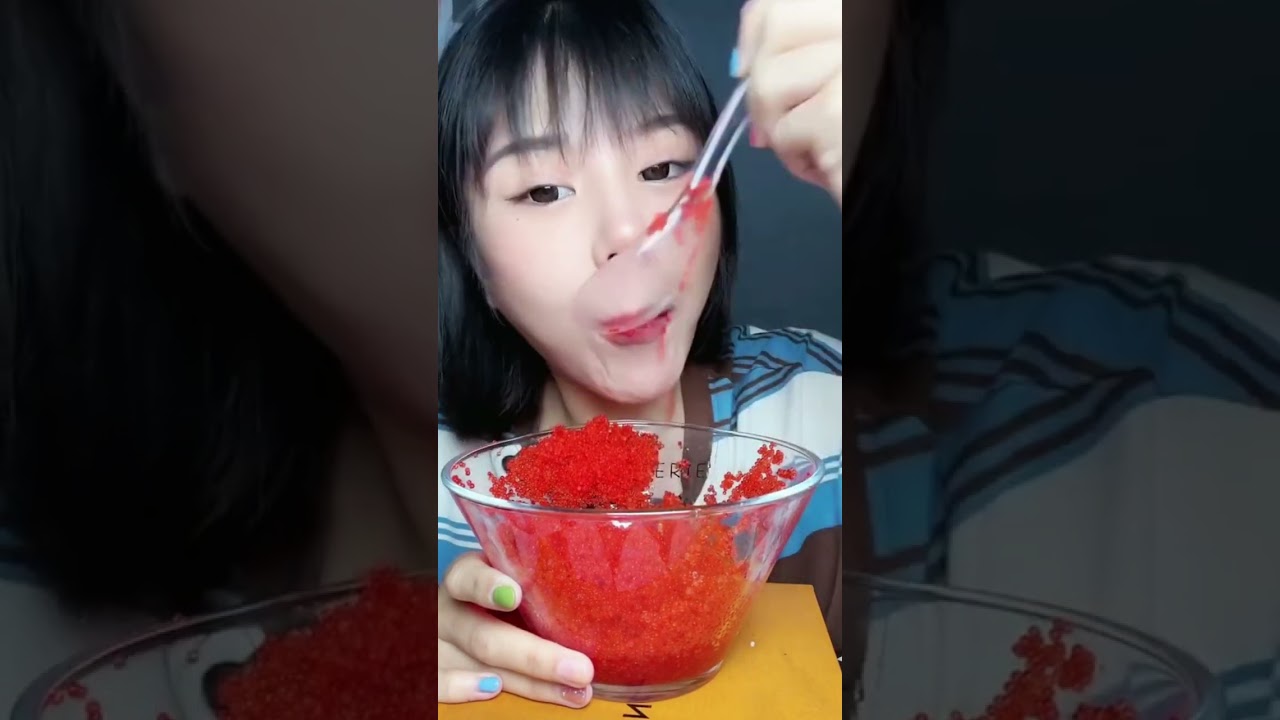ASMR RED ORANGE TOBIKO - FLYING FISH ROE #asmr #mukbang #trending