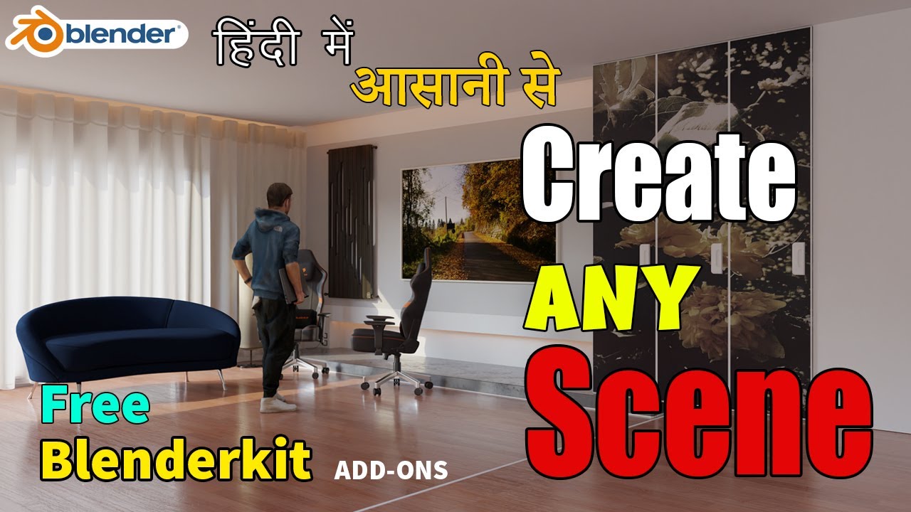 Blender Sunday Tools Tips Create Any Scene Easy Blender kit #free  ADD-ON I #Hindi