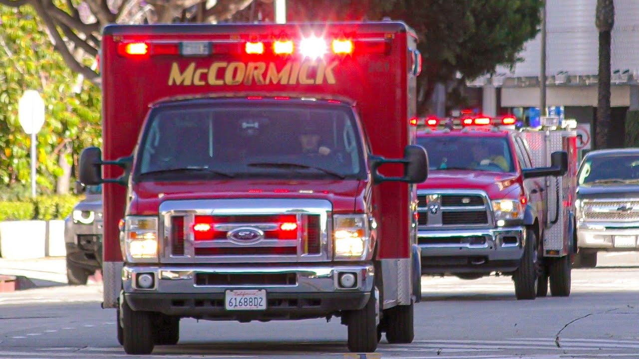 LACoFD Squad 8, AMR Ambulance, & McCormick Ambulance Transporting