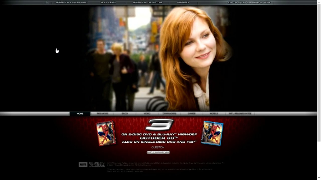 SPIDER-MAN 3 MOVIE (2007) Flash Website (First time and only here in the world)