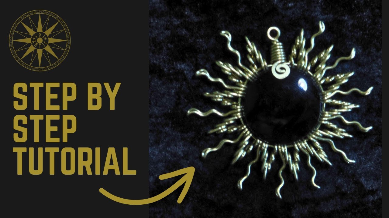 Sun Pendant v1  Rays - Traditional Wire Wrapping Tutorial - Step by Step in Real Time - IA voice