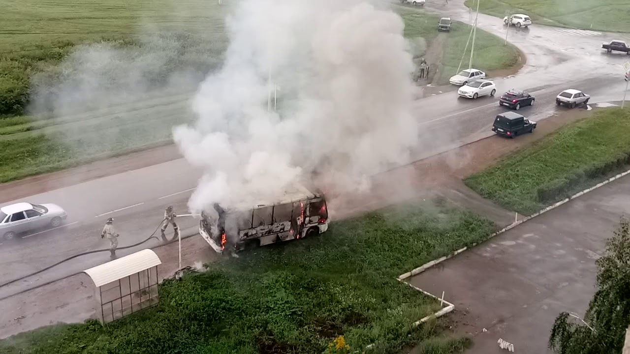 Сгорел автобус
