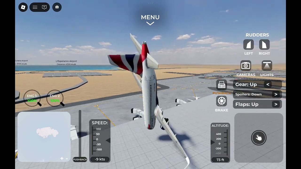 Vertical backwards takeoff 