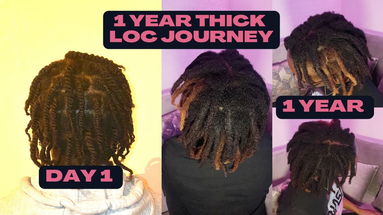 1 YEAR THICK LOCS JOURNEY | *lots of pics and videos & time stamps included* 2 strand twist method