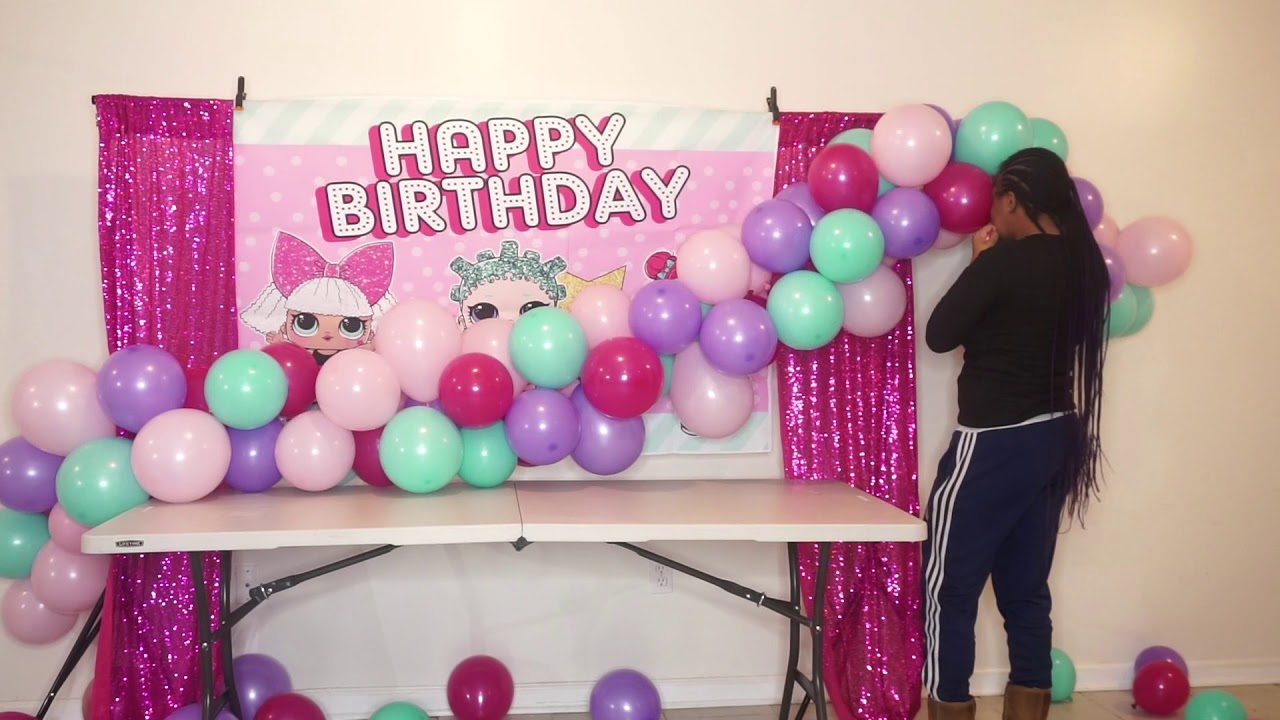DIY LOL Surprise Doll Decoration: LOL Surprise Doll Birthday Party Ideas: Balloon Garland Tutorial