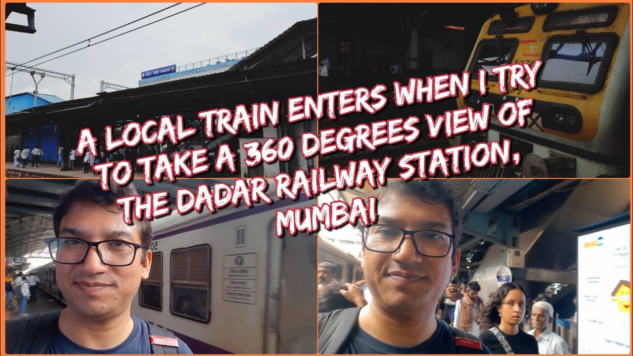 A Local Electric Train Enter While Taking A 360 Degree View Of Dadar Railway Station, Mumbai, India.
