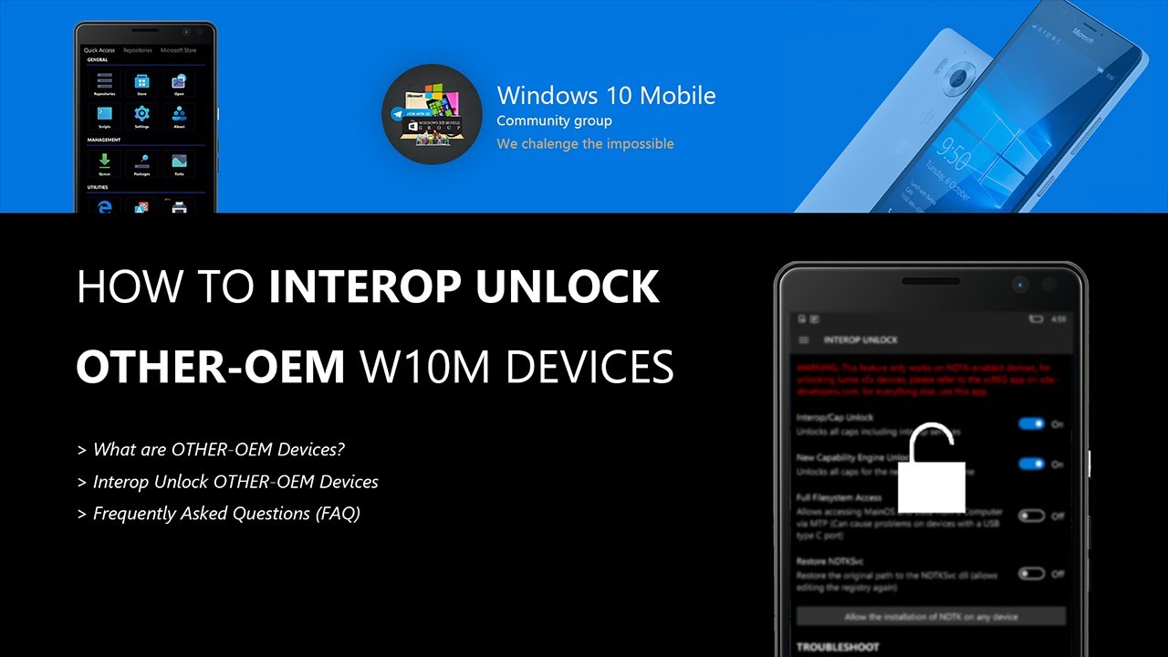 How to Interop Unlock OTHER-OEM W10M Devices