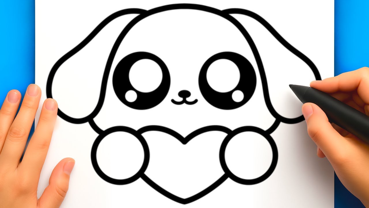 CÓMO DIBUJAR UN PERRO KAWAII (FÁCIL PASO A PASO) | DIBUJOS DE PERROS KAWAII