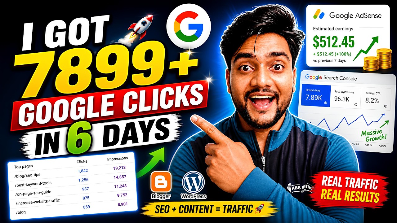 Free Website Traffic 2026  | 7899+ Google Organic Clicks in 6 Days (Proof)