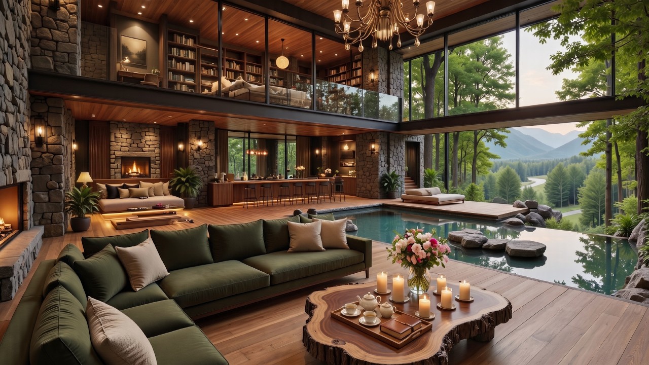 Luxury Forest Villa Jazz | Smooth Jazz with Cozy Poolside Lounge Ambience for Work & Relaxation