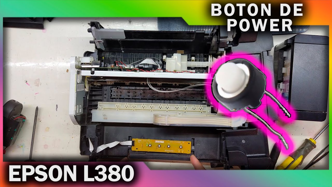 Como abrir epson L380 y reparar boton de Encendido Power + cambio de almohadillas