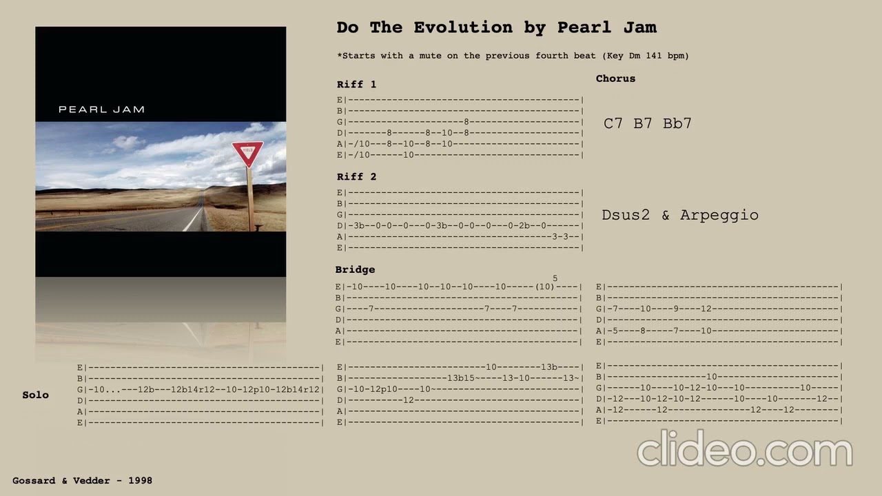 Do The Evolution by Pearl Jam || Guitar Backing Track