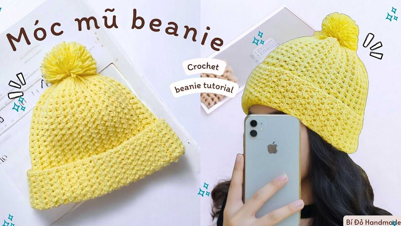 B&agrave;i 525: Crochet beanie hat | M&oacute;c n&oacute;n beanie tr&ugrave;m tai họa tiết | Bi Do Handmade