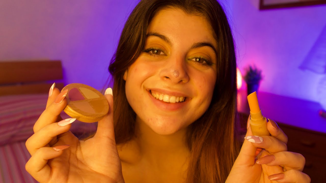 Ti trucco con il LEGNO per farti DORMIRE 💤 wooden make-up & layered sounds | ASMR ITA