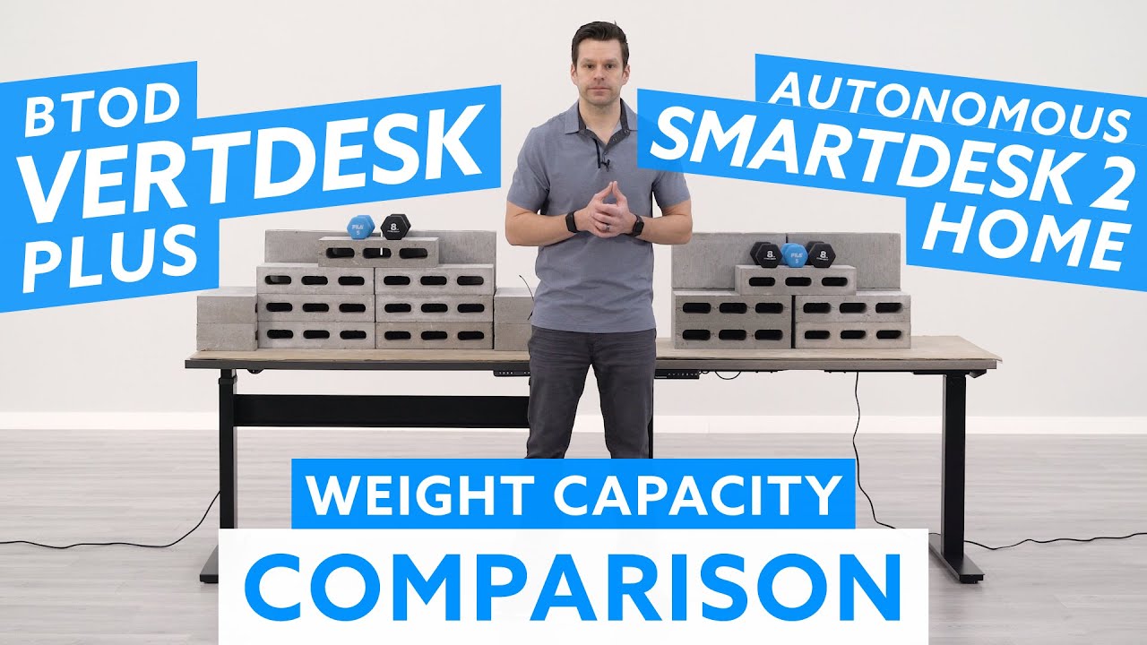 Vertdesk V3 Plus vs. Autonomous SmartDesk 2 Home Standing Desk Weight Capacity Comparison