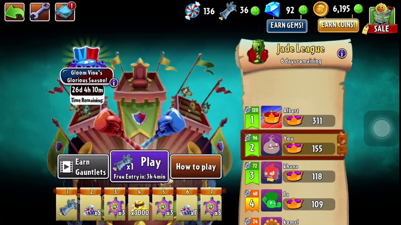 F2P PVZ2 JADE LEAGUE ARENA  Did i win?  TIPS