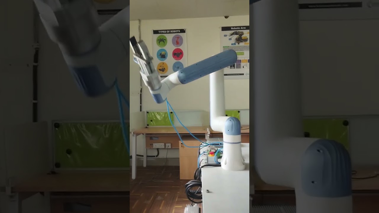 six axis robot arm working 