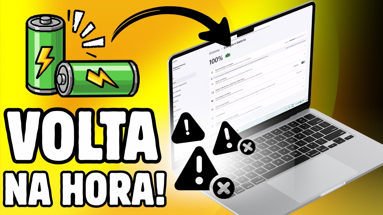 Ícone de BATERIA NÃO ABRE? Resolva AGORA no seu Notebook! 🔋🚫