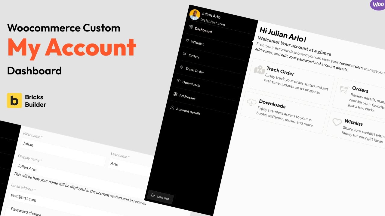 Build a Custom Woocommerce My Account Dashboard in Bricks Builder