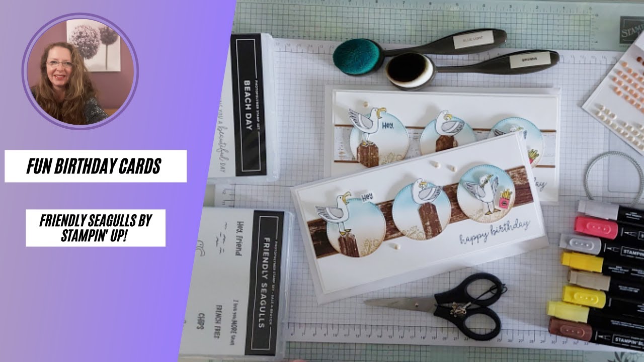 Make a fun birthday card using Friendly Seagulls by Stampin' Up!