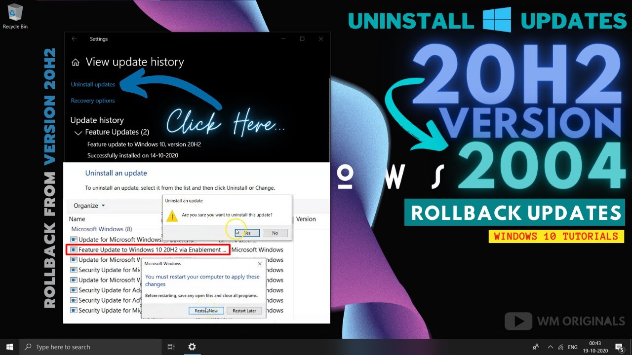How to Rollback Windows 10 October 2020 Update | Uninstall Windows Update Tutorial