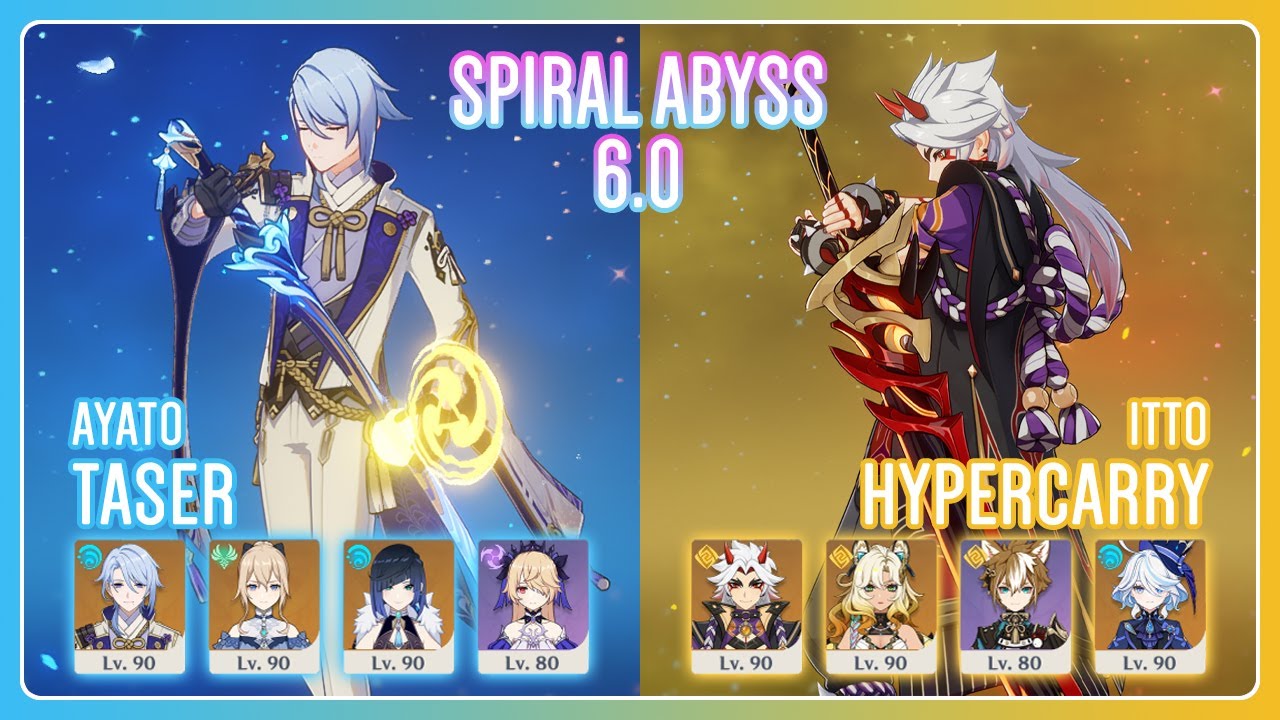 C6 Ayato Taser & C6 Itto Hypercarry | Spiral Abyss 6.0 | Genshin Impact