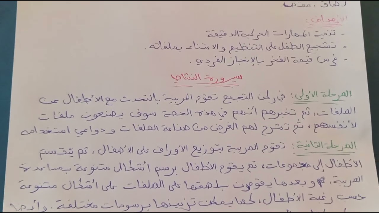 جدادة الأنشطة الموازية لصنع ملفات للأطفال 