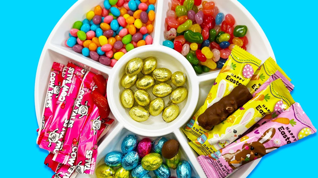 Easter Candy Platter ASMR 🐣 Jelly Beans, Cow Tales & Gold Eggs