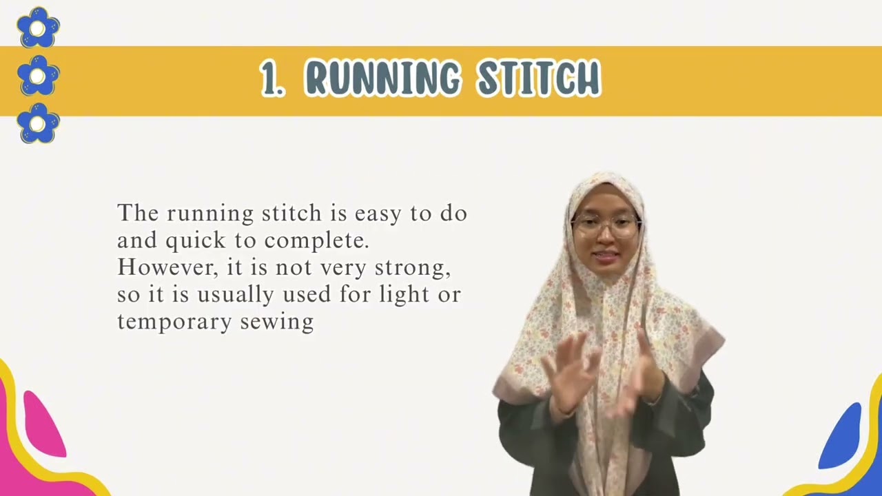 DEMONSTRATIVE SPEECH BASIC TECHNIQUES IN SEWING