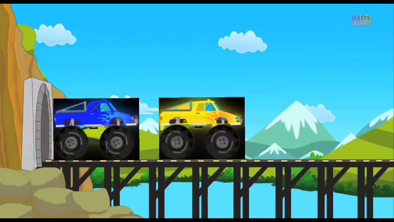 Monster Truck Yellow 🟡Vs Monster Truck Blue🔵