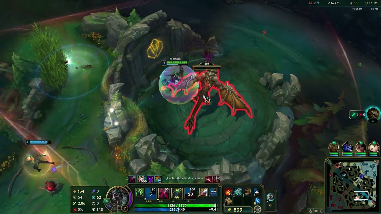 Uff que buen CLASIFICATORIA con WARWICK en la jg full luchador LOL gameplay PC (22 kills)