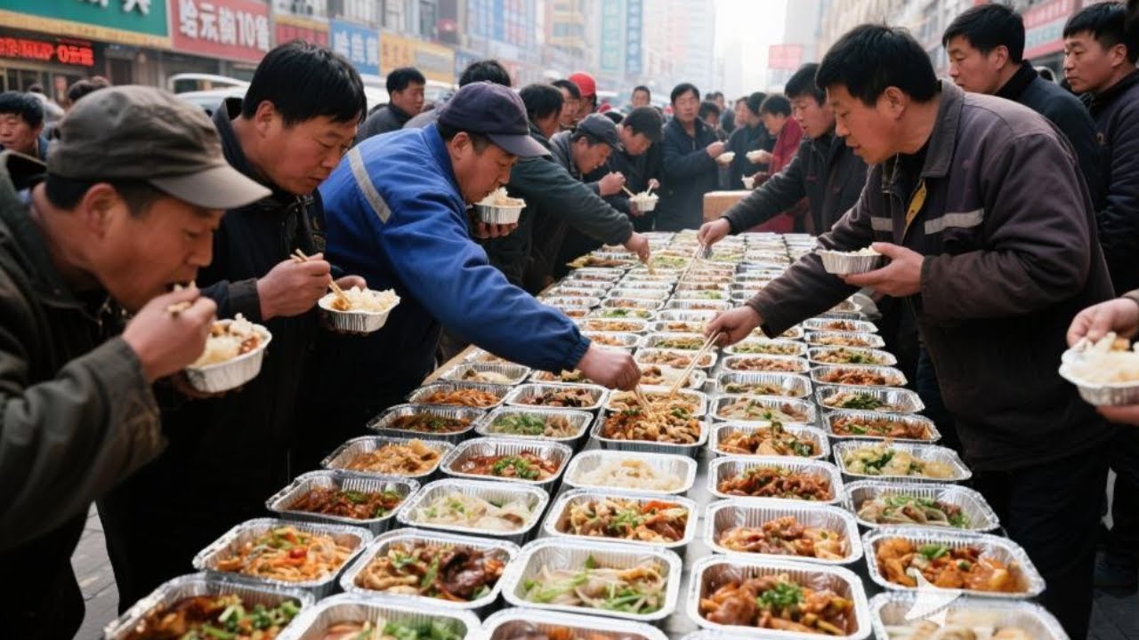 成都街边硬核打工人盒饭，16元管饱一荤一素，日卖上百斤顾客排队抢着买#麦总去哪吃