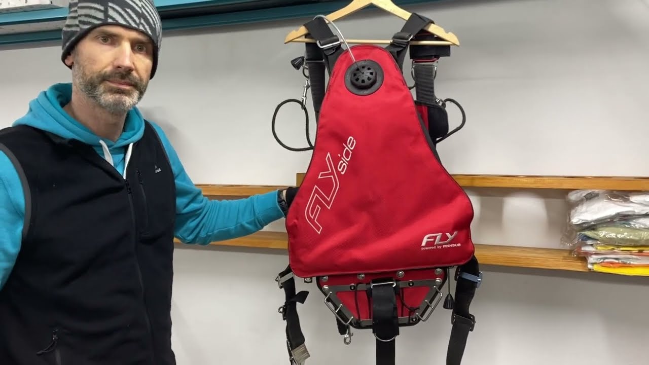 Wyprzedaż garażowa 2023 cz. 2 - High-end uprząż do sidemount z płytą stalową 3kg, Finnsub