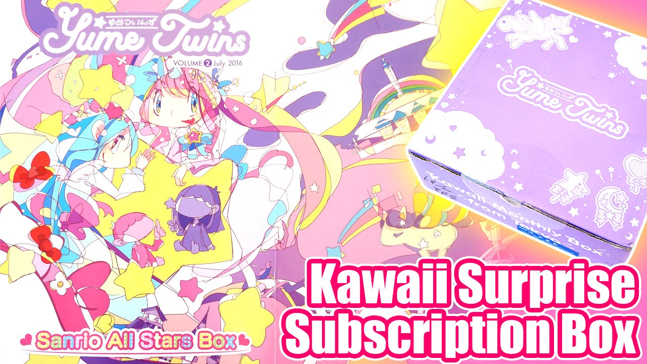 Yume Twins Subscription Box - July 2016 Sanrio All Stars Unboxing - Kawaii Mahou/Magical Girls Items