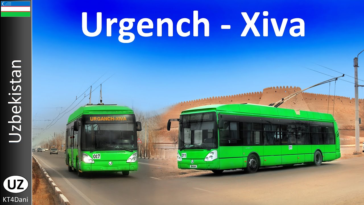 【4K】URGENCH-XIVA TROLLEYBUS (2023)