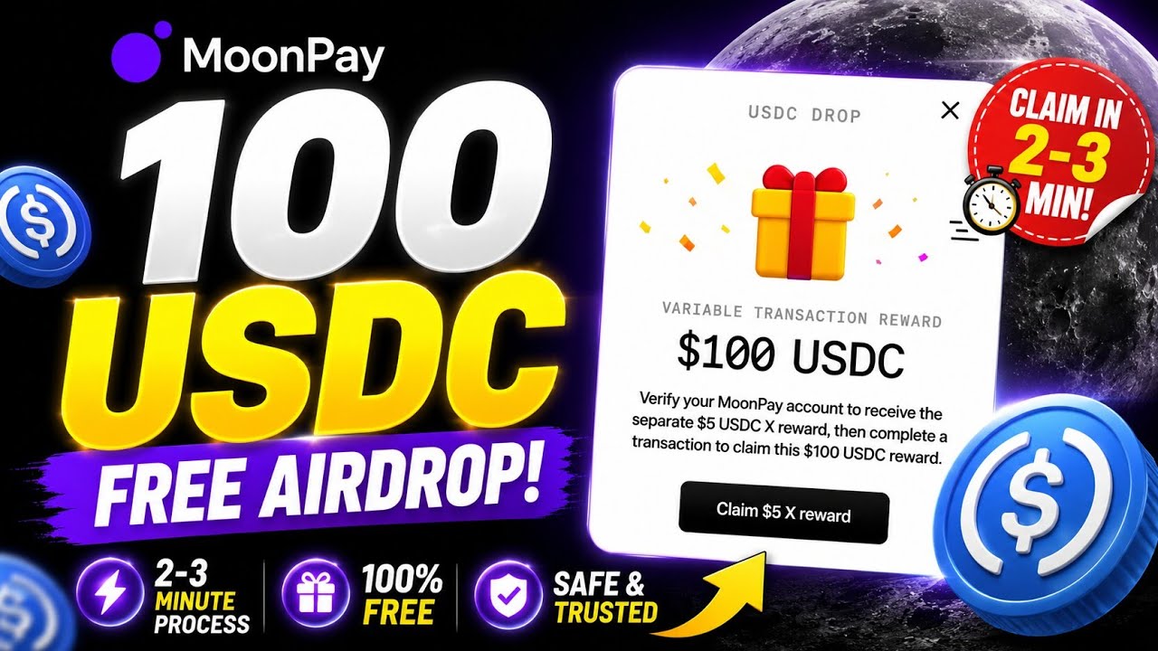 FREE 100 USDT 🚀 MoonPay Airdrop 2026 | Register & Claim in Just 2 Minutes (Step-by-Step)