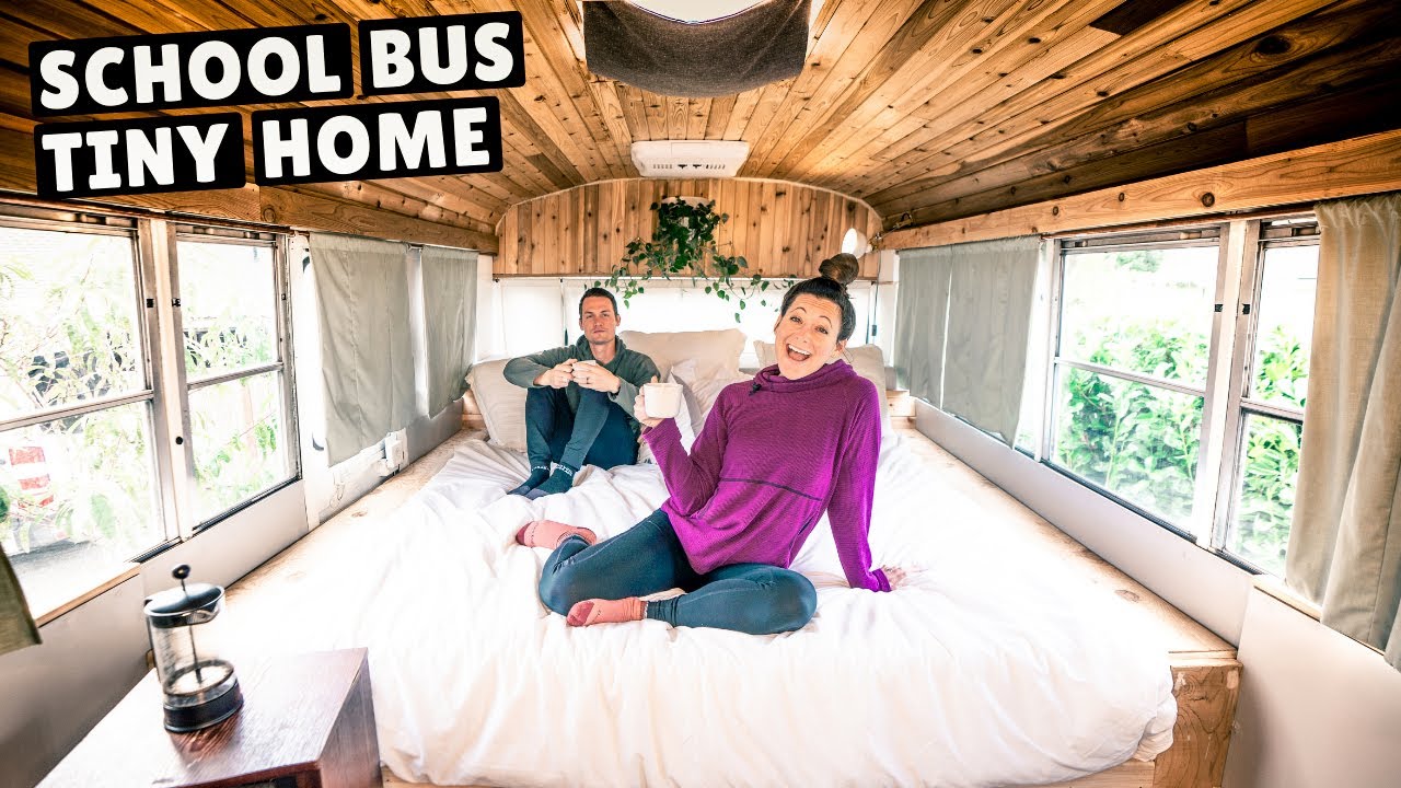 TRADING OUR VAN FOR A CONVERTED SCHOOL BUS (full tour)