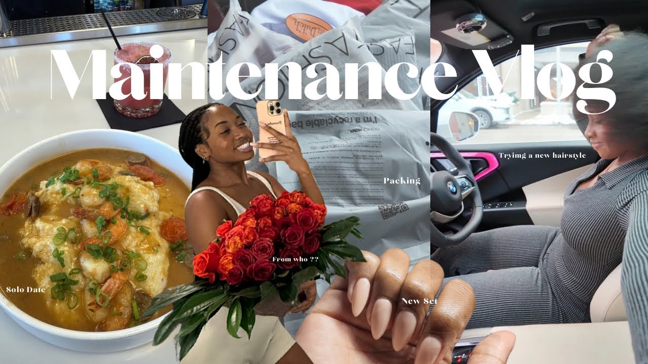 MAINTENANCE VLOG | hair, nails, massage, shopping, solo date, packing for Dallas