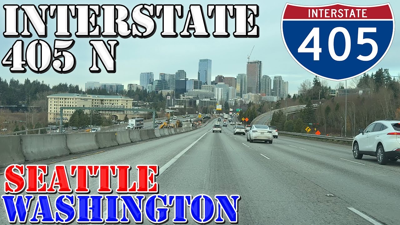 I-405 North - Seattle Bypass - Washington - 4K Highway Drive