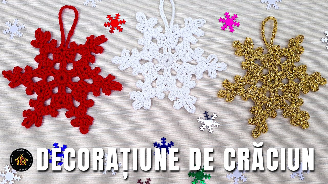 Cum crosetam fulg de nea pentru bradul de craciun - decoratiune de craciun perfecta