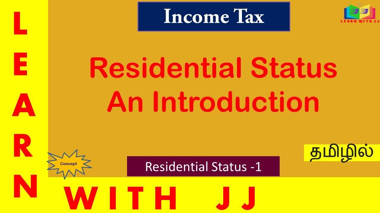 Статус резидента || Подоходный налог || Часть 1 на тамильском языке || #residentialstatus
