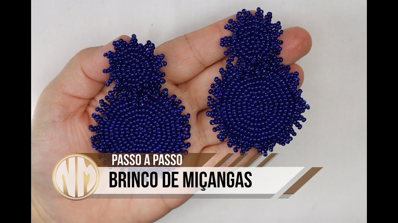 Brinco de Miçangas Royal Blue - passo a passo