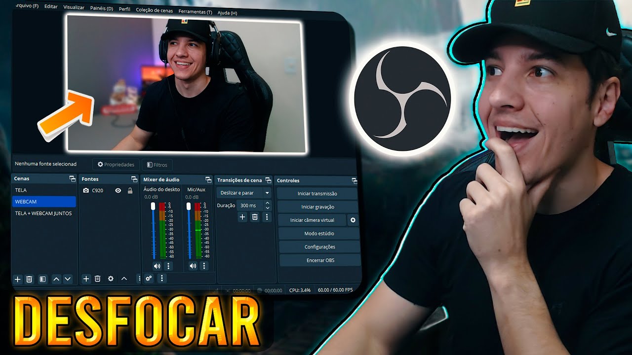 Como DESFOCAR o FUNDO OBS STUDIO 2024