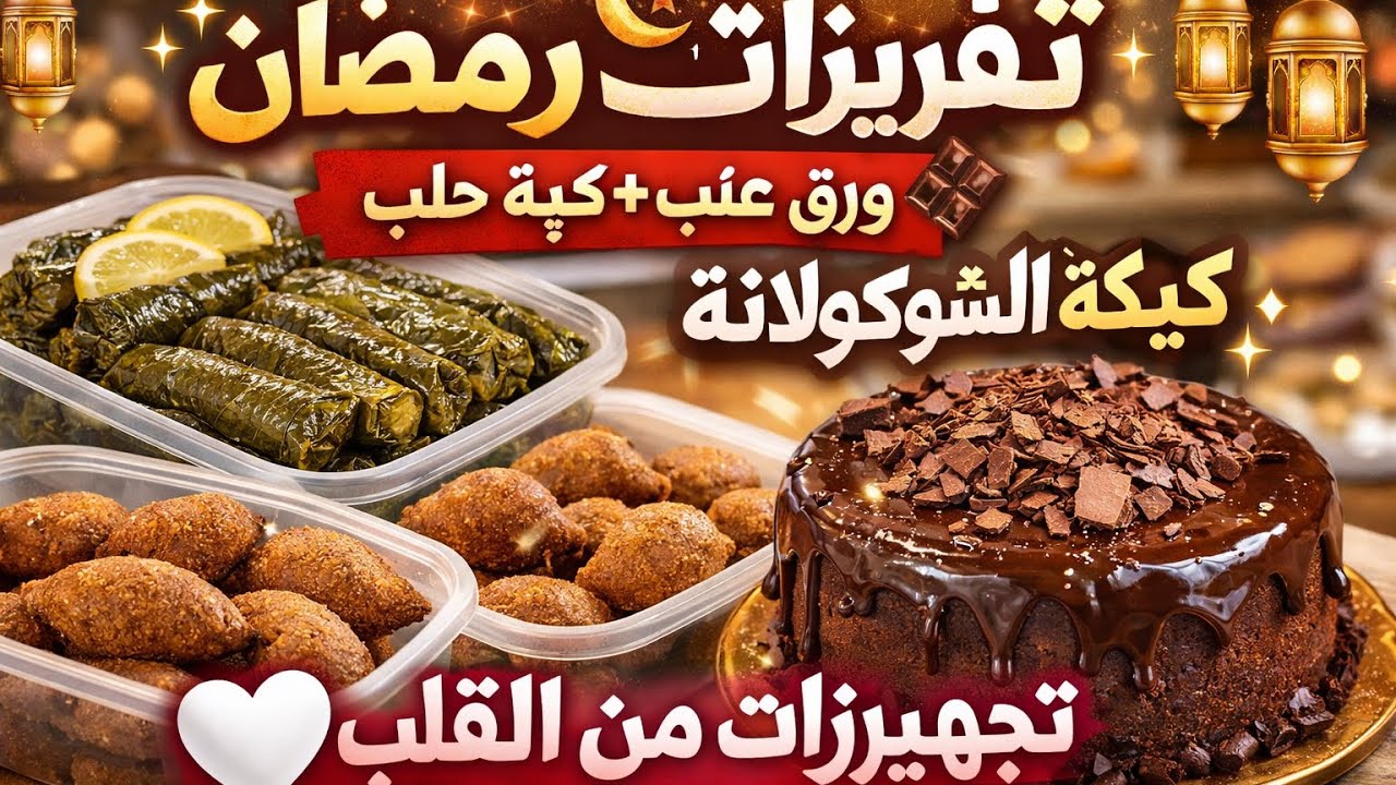 تفريزات رمضان 👌 ورق عنب وكبة حلب + كيكة الشوكولاتة 🍫 | تجهيزات رمضانية من القلب 🤍#روزه_خالد #food 