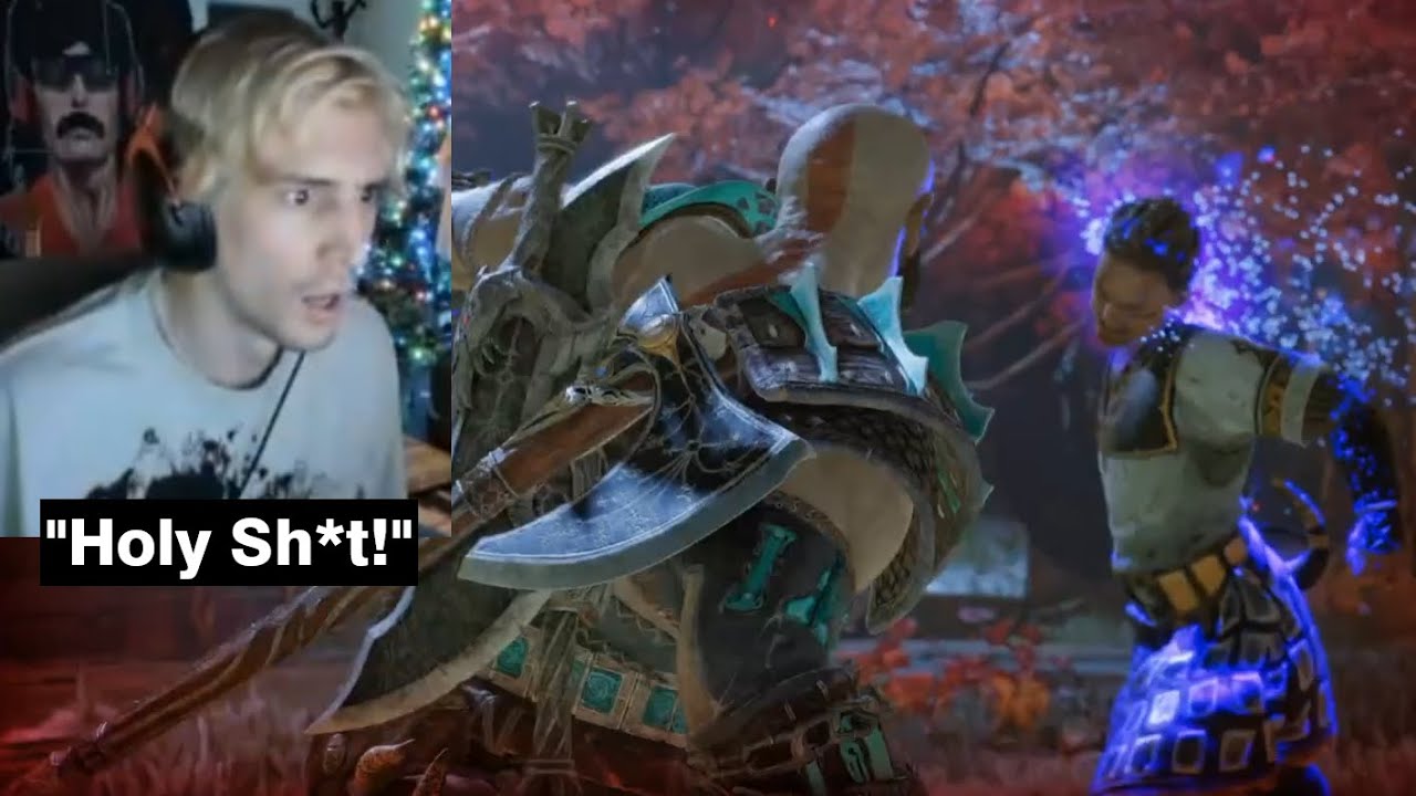 xQc Kratos Vs Heimdall & Gulltoppr Boss Fights - God Of War Ragnarok