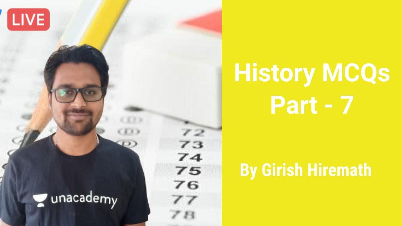 History MCQs Part-7 | KPSC | KAS | PSI | SDA | FDA | Girish Hiremath