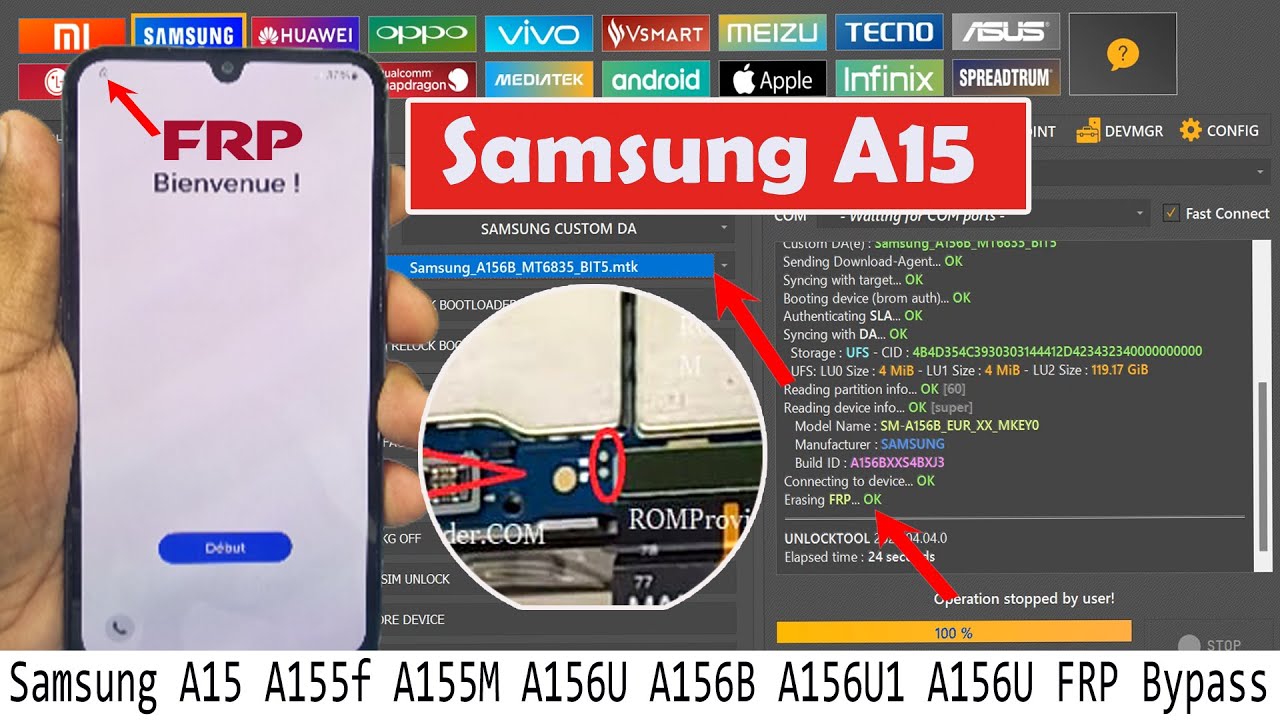 Samsung A15 A155f A155M A156U A156B A156U1 A156U Инструмент для обхода FRP, разблокировки, нужна ...
