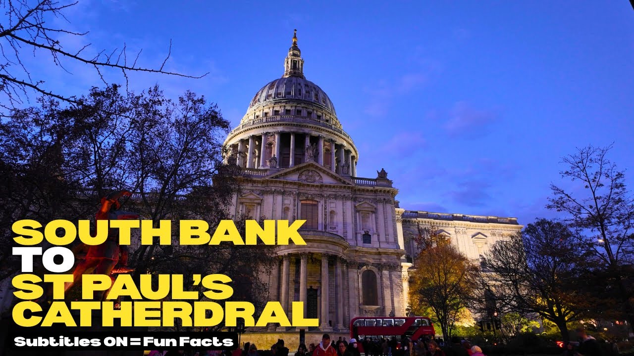 Christmas London 2025 SOUTH BANK to ST PAUL'S CATHEDRAL Winter Walk - 4K
