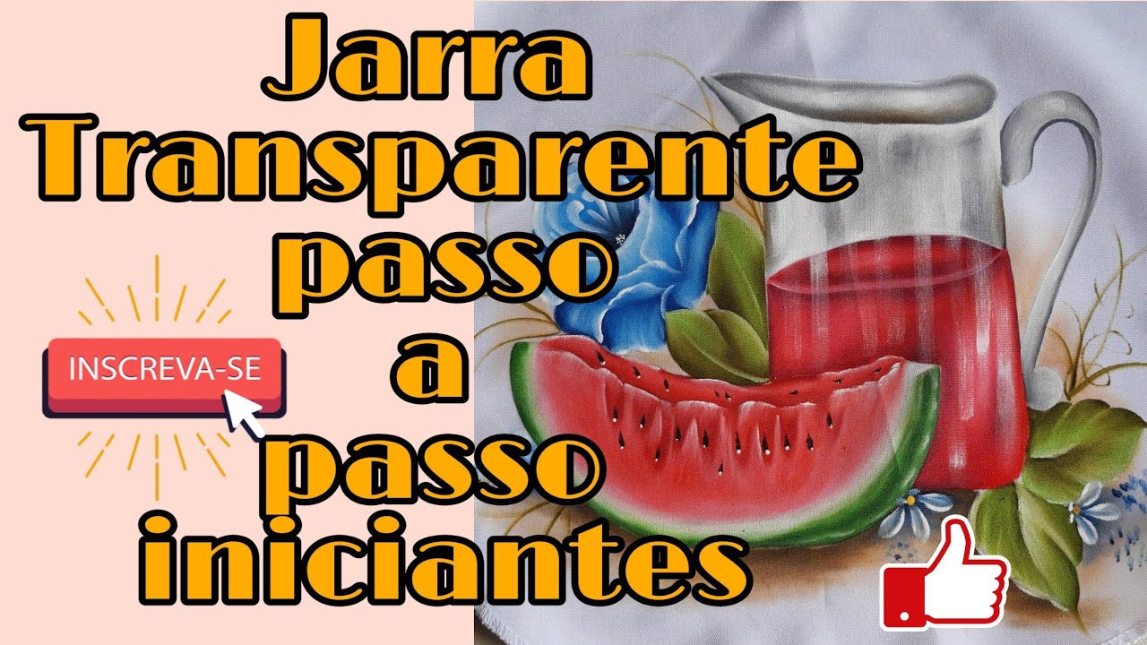 Pintura em tecido para iniciantes como pintar jarra transparente p